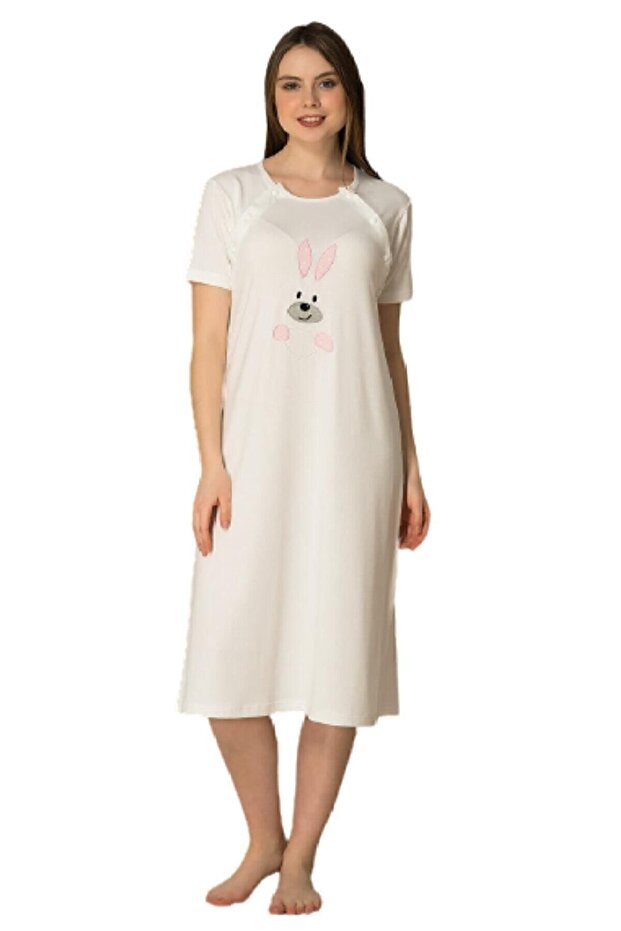 Women's Pink Pregnant Maternity Nightgown