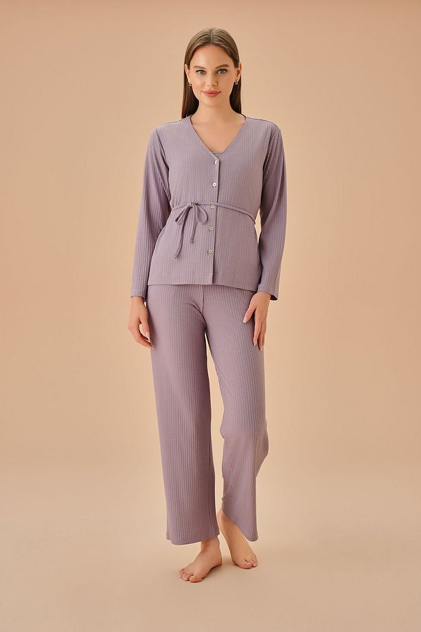 Rosa Üç Parçalı Pijama Takımı - 2