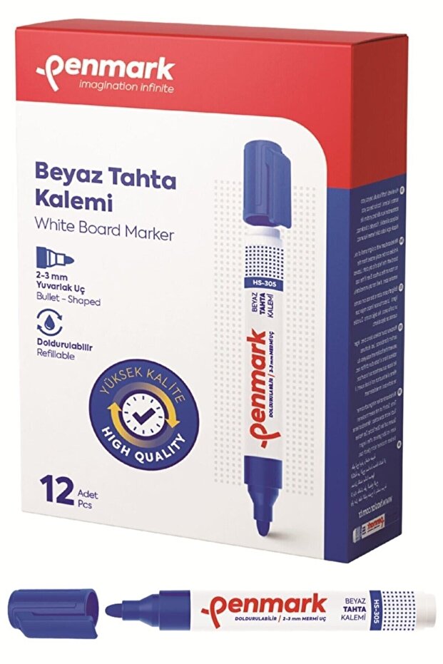 Permanent Markör Yuv.uç Mavi 12 Adet