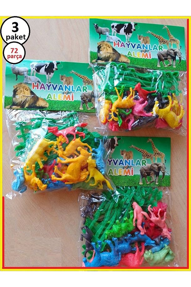 HAYVAN SETİ 72 ADET OYUNCAK ORMAN HAYVANLARI ÇİTLER ASLAN KURT SİNCAP EŞEK FİL 3 PAKET - 2