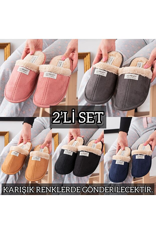 Pack of 2 Closed Front Slippers Home Slippers Dowry Bundle Set