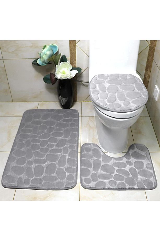 Main Shop 3 Adet Banyo Paspası Seti, Banyo Halısı, Yumuşak Makinede Yıkanabilir M-1899 - 1