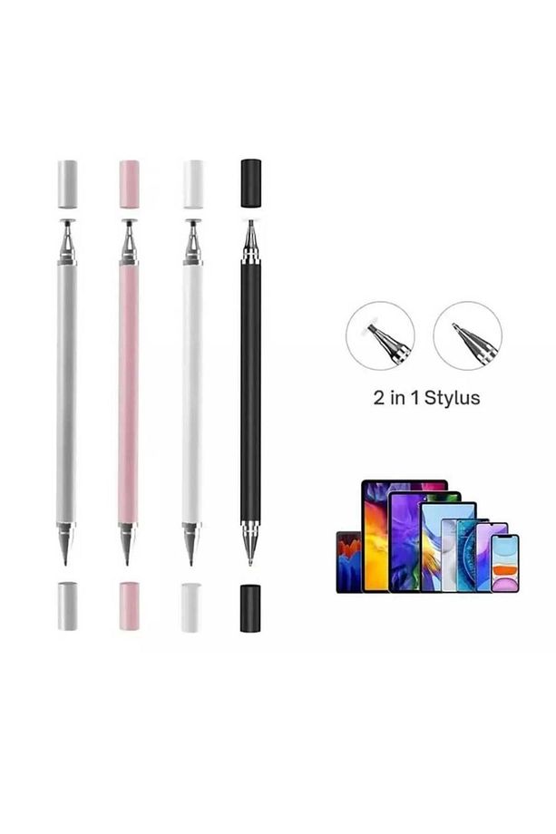 Android ve İos Uyumlu Dokunmatik Kalem 2 in 1 Kalem Tüm Telefon ve Tabletlerle Uyumlu Stylus Kalem - 3