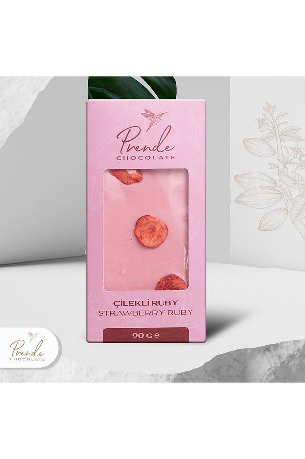 Çilekli Ruby Tablet Çikolata 90 gr - 1