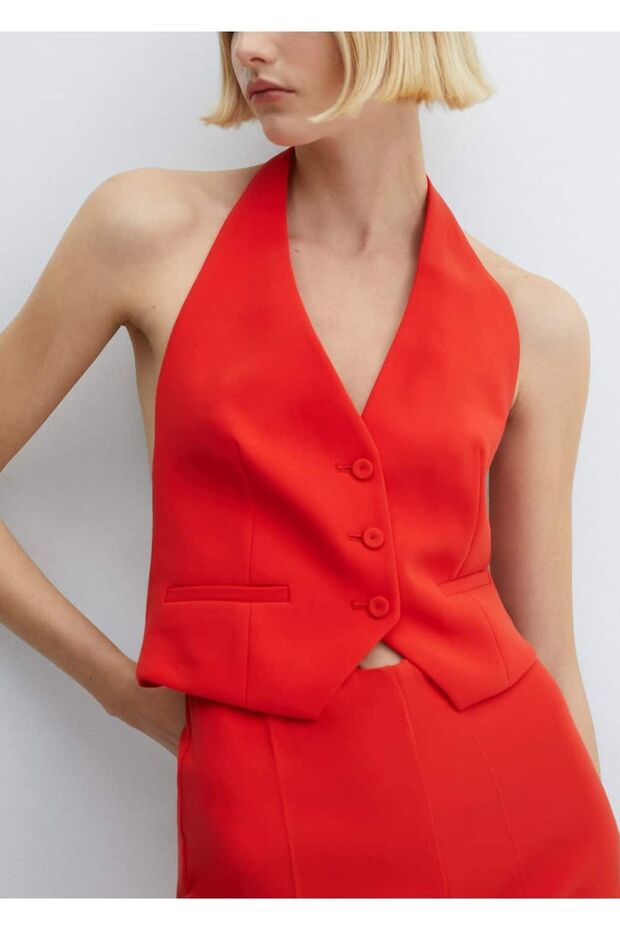 Düğmeli takım yelek - 8