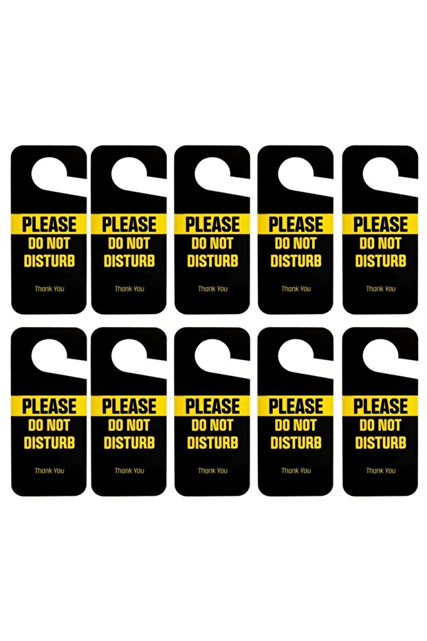 Please Do Not Disturb Ömürlük Pvc Çift Taraflı Kapı Askısı 10 Adet 9cm X 21,5cm - 1
