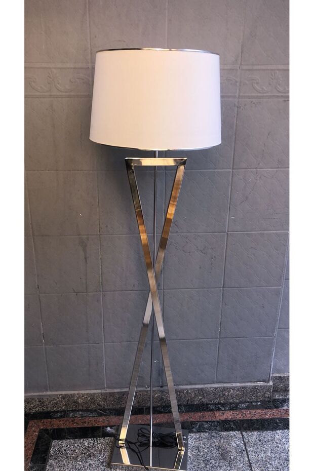 krom renk çarpı model lambader - 3