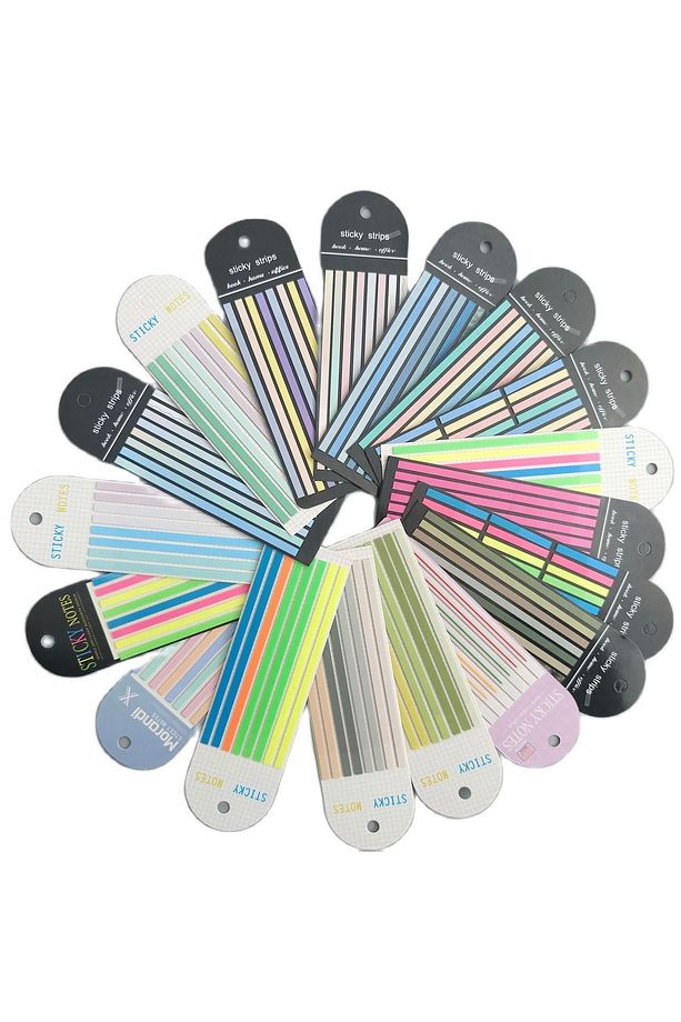 İnce Uzun Şerit Şeffaf Renkli Postit Post-it Post It. Kitap Ayracı Ayraç Postit Sticker 160 Yaprak - 8
