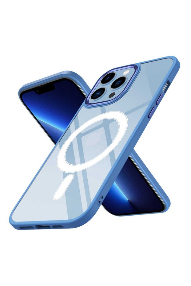 Apple iPhone 13 Pro Max Case Metal Lens Protection Magsafe 1.5 mm Ultra Thin Premium Chrome Cover