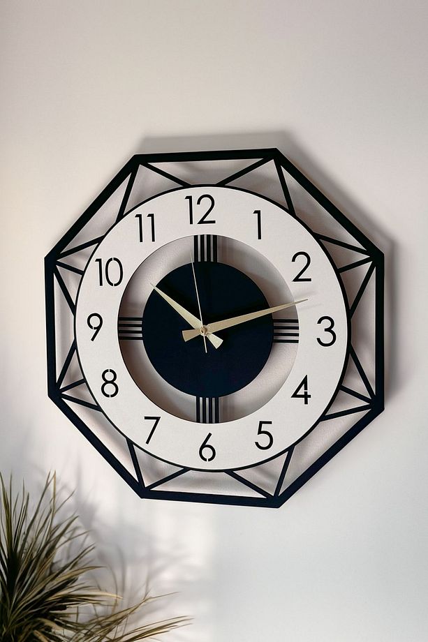 Dekoratif Yeni Modern Ankaa Ahşap Duvar Saati 48 cm - 5