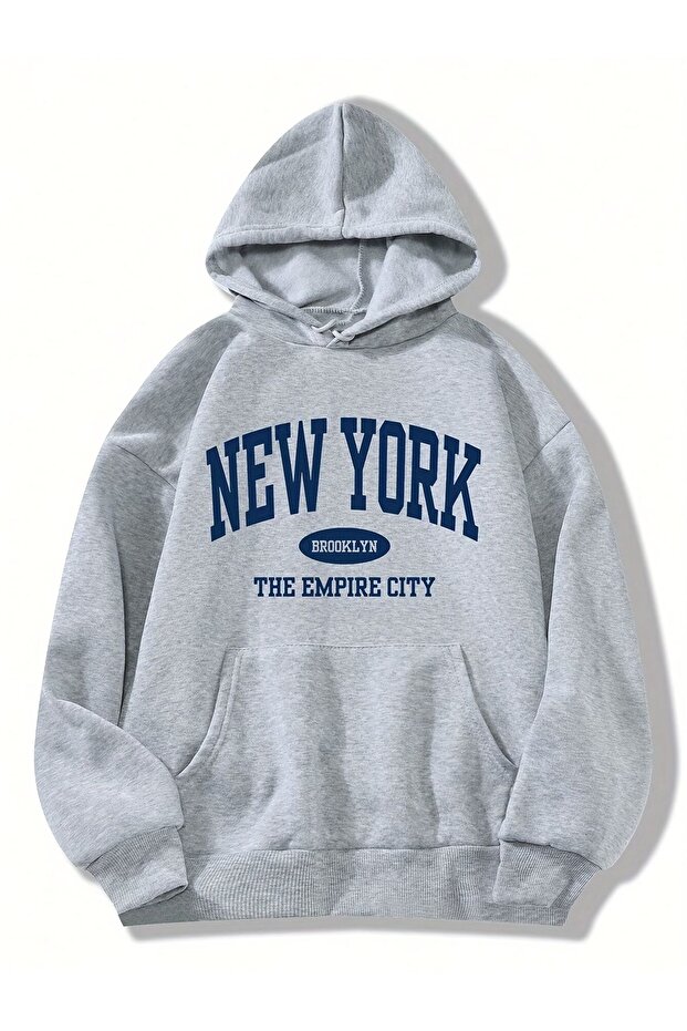 Casual hooded comfortable sweatshirt for men with new york print