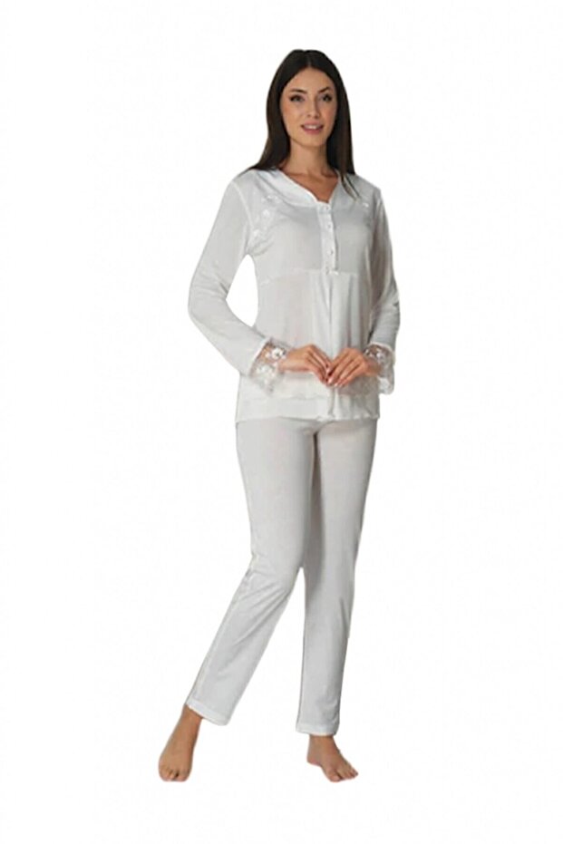 Effort 2422 Ecru Maternity Long Sleeve Pajama Set