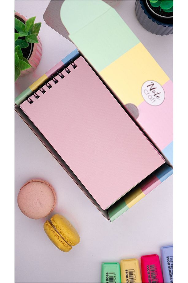 8'li Çizgisiz Defter Seti Renkli Defter 9 x 15 cm 50 Yaprak Okul Defteri Not Defteri Notepad - 3