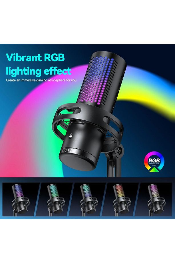 GM7 Mikrofon Profesyonel Mic Canlı Akış Twitch, Youtuber, Gamer, Tiktok, Yayıncı USB Mikrofon Seti - 5