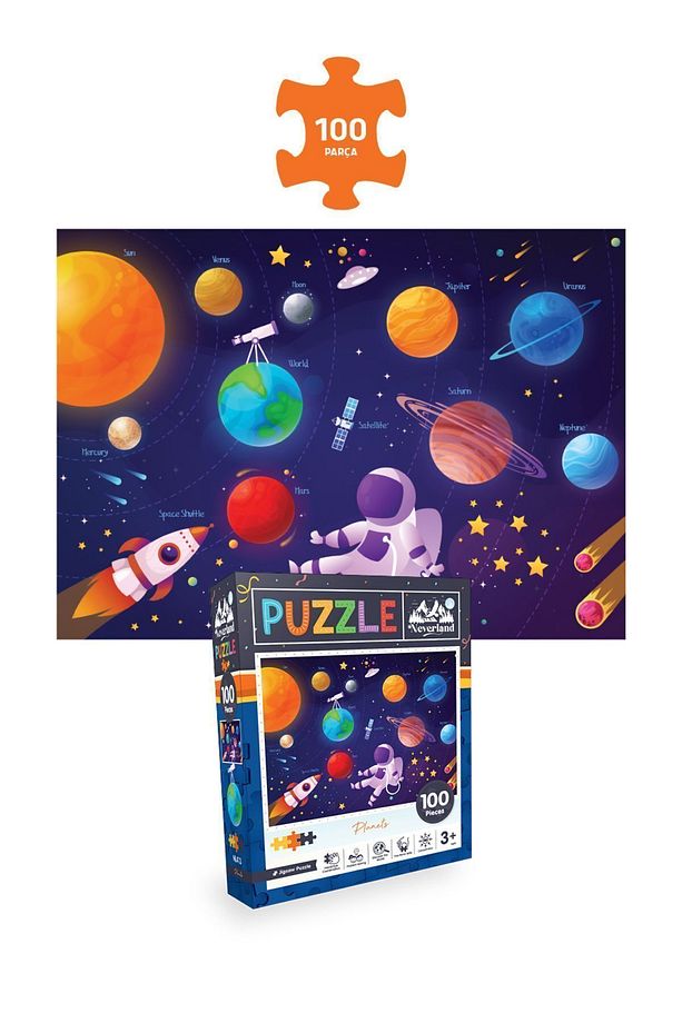4'lü Çocuk Puzzle- 100 P. Unıcorn Ve Gezegenler Ve 50 P. Ara Ve Bul Unıcorn Ve Çiftlik Arkadaşları - 3