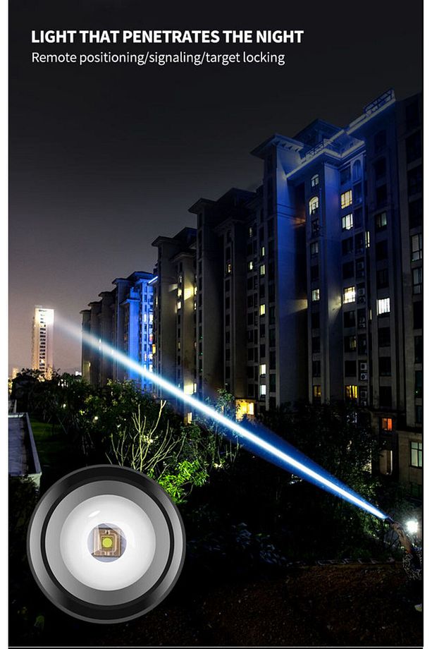 Ps-6153 10000 Lümen 30w Zoomlu Mıknatıslı Cob Led Powerbank Özellikli Şarjlı Profesyonel El Feneri - 6
