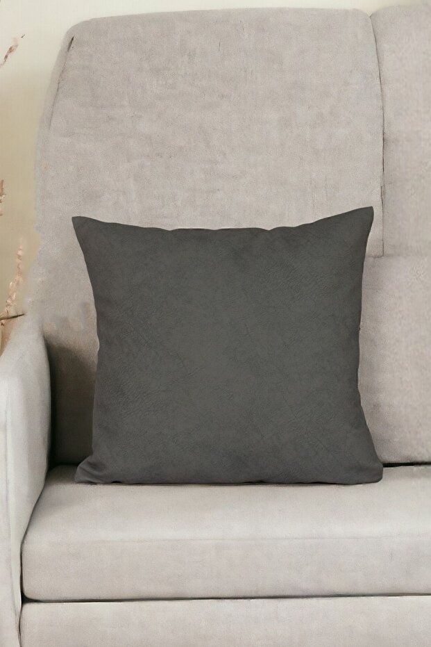 43X43 cm Dark Gray Cushion Cover Decorative Velvety Ethnic Inta-702