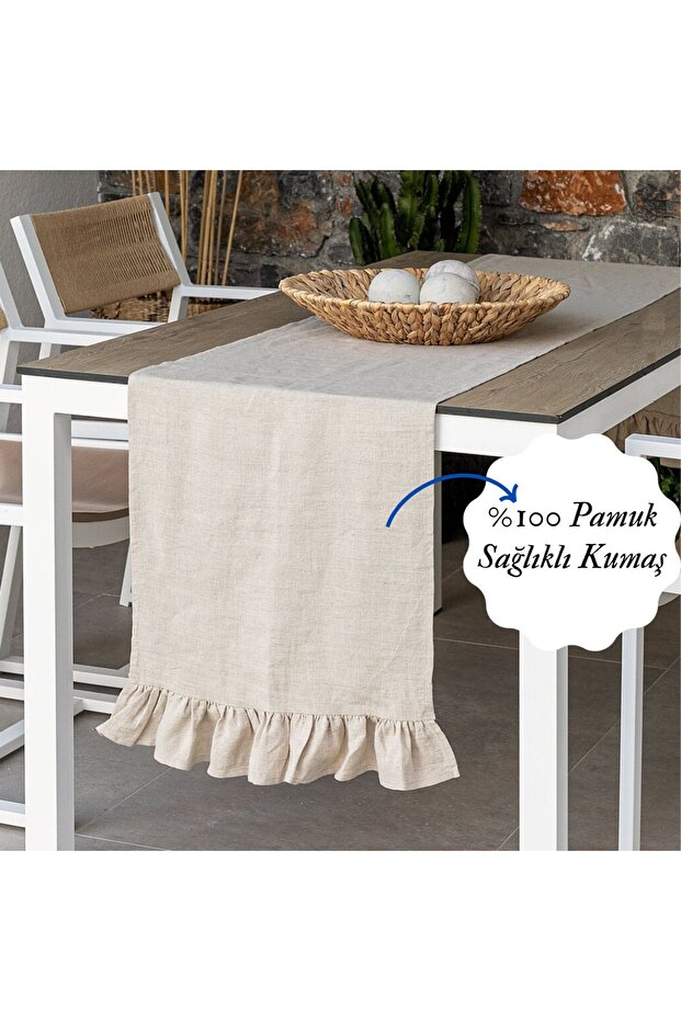 Pamuklu Fırfırlı Runner - 1