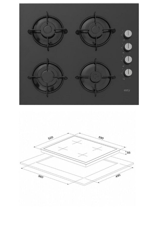 Siyah Cam Ankastre Set - Aef6603b02-3473 Siyah-aco5535b01 - 3