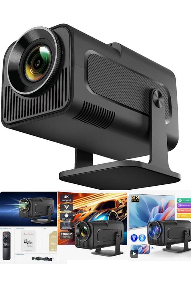 4K HY320 PRO 1080P 400 LUMEN ULTRA HD ANDROID 12 HDMI WIRELESS BLUETOOTH YUKSEK ISIK GUCU VE NETLIK - 2