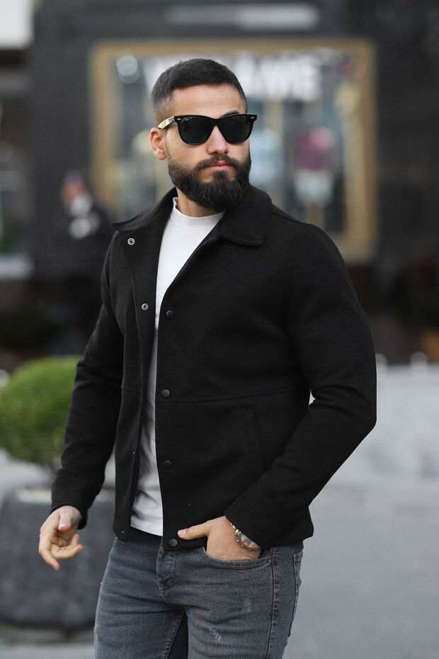 Erkek Siyah Süet Ceket - 1