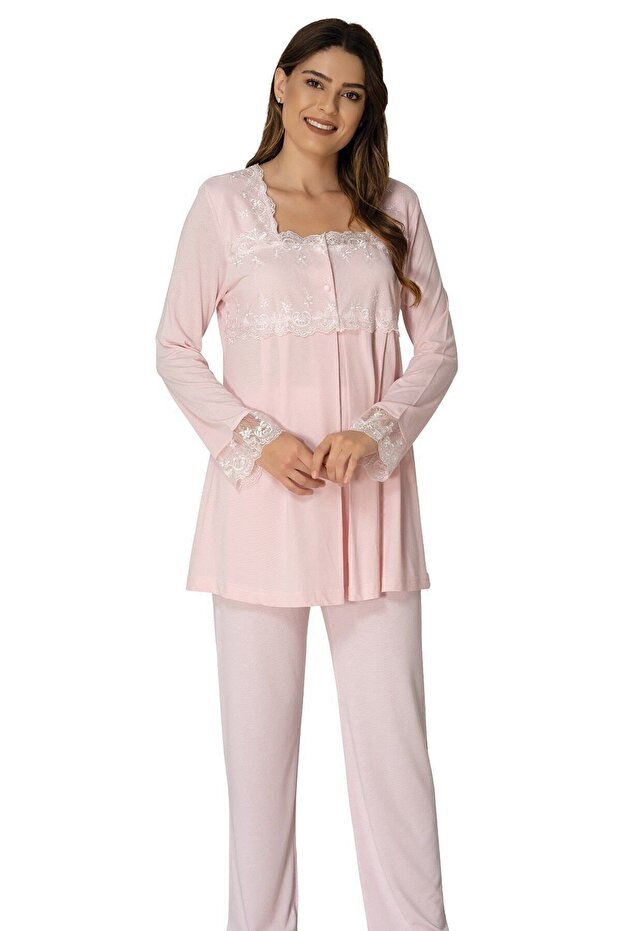 Effortt Pink Maternity Pajama Set