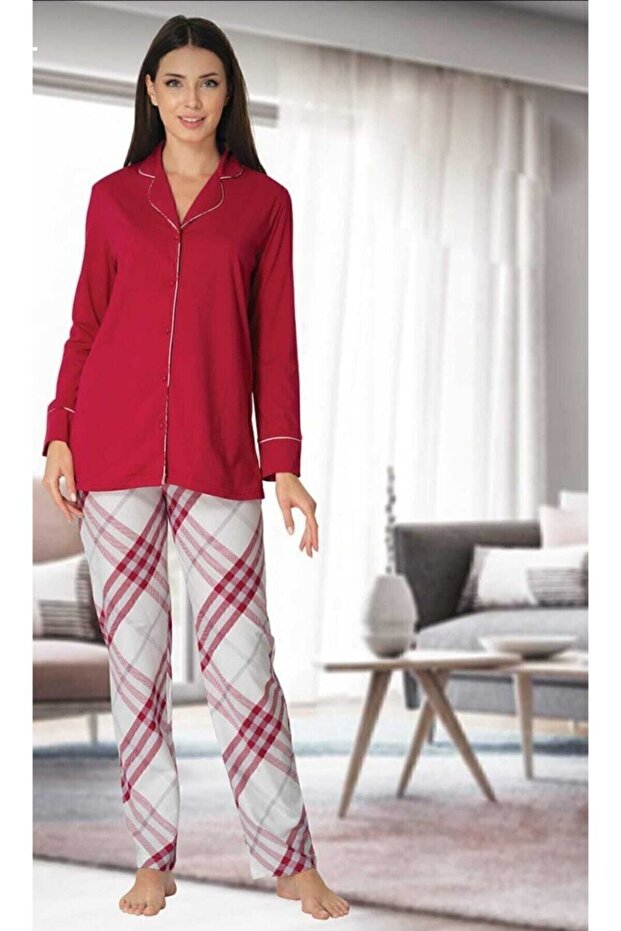 Women's Claret Red Maternity Pajama Set