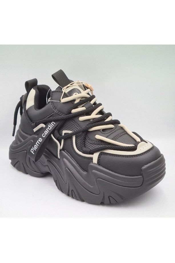 11131 Siyah Kalın Taban Anatomik İç Taban Kadın Sneaker Spor Ayakkabı - 2