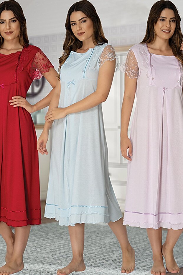 Blue 2052 Maternity Nursing Featured Nightgown