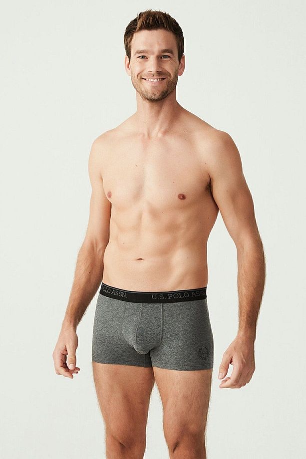 A8.S.T0R.3.A.0.PL.4.S U.S. Polo Assn. Erkek Antrasit Melanj - Siyah 3 Lü Boxer A8.S.T0R.3.A.0.PL.4.S - 6