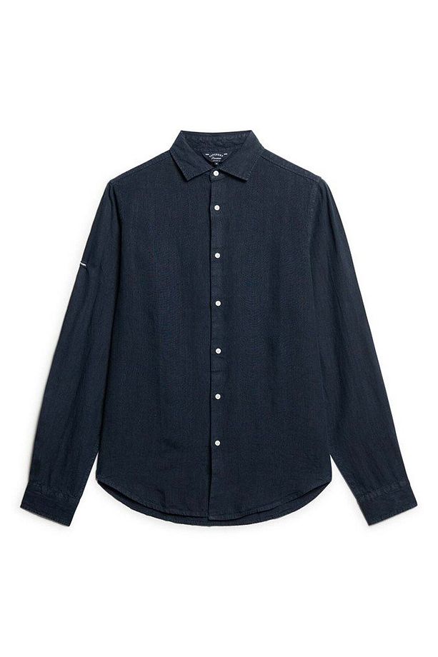 Normal Lacivert Düz Erkek Gömlek M4010607A11S_STUDIOS CASUAL LINEN L - 7
