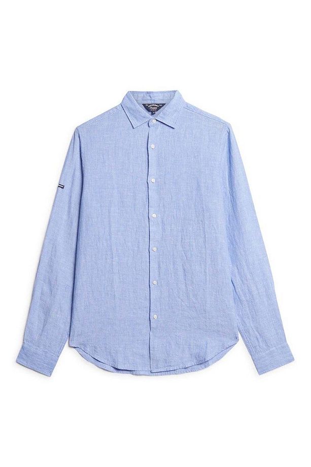 Normal Açık Mavi Düz Erkek Gömlek M4010607AFZY_STUDIOS CASUAL LINEN L - 7
