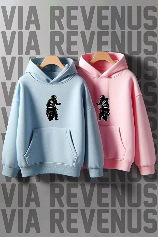 Biker Valentine Printed Oversize Lover Combination Sweatshirt