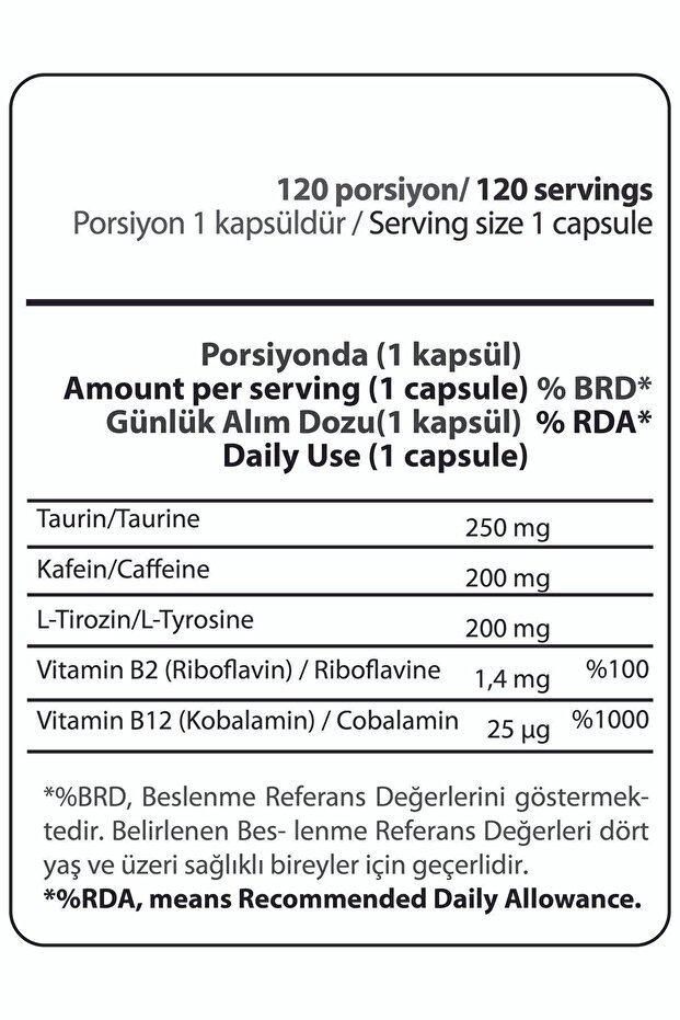 Caffeine 2T 120 kapsül - 3