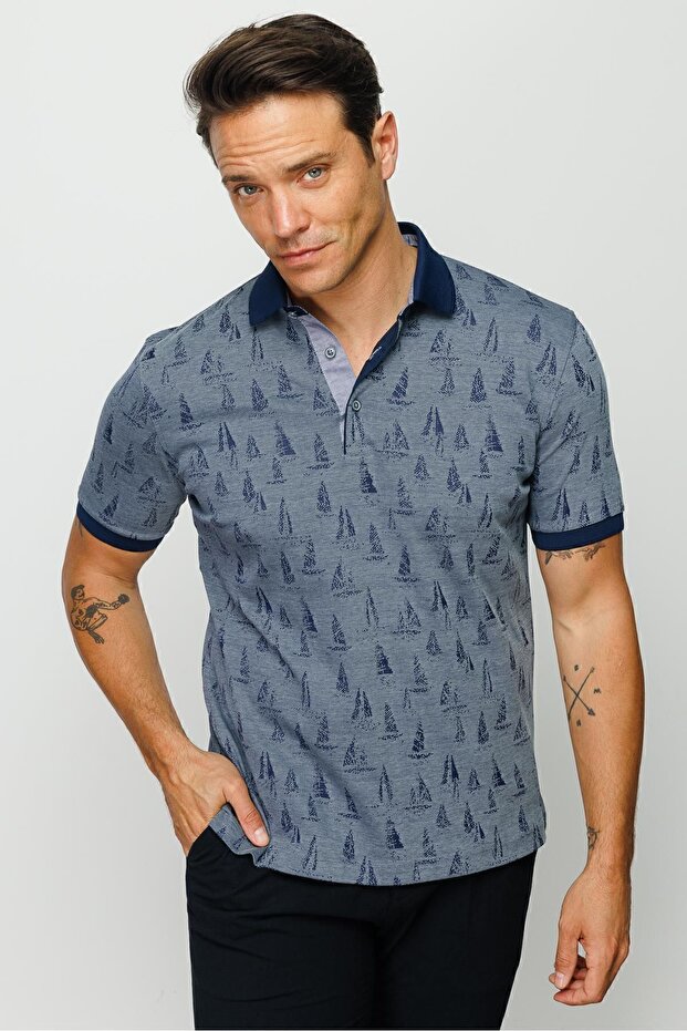 820 نمط MTA الشراع منقوشة زر PY طفل تي شيرت - 1