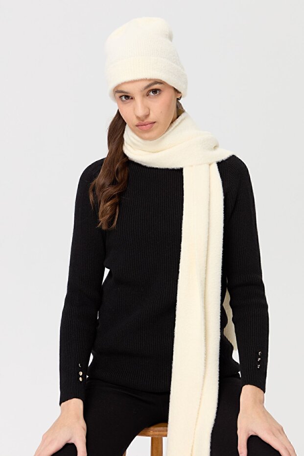 Women's Knitwear Aphrodite Scarf Bone