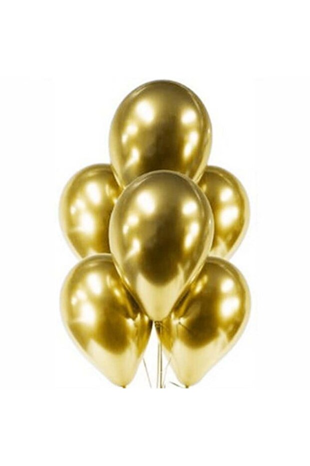 Gold Color Chrome Balloon 10 Pieces