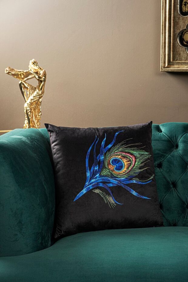 Luxury Velvet 43x43 Cm Throw Pillow Case Decorative Soft Living Room Sofa Avant-Garde Black
