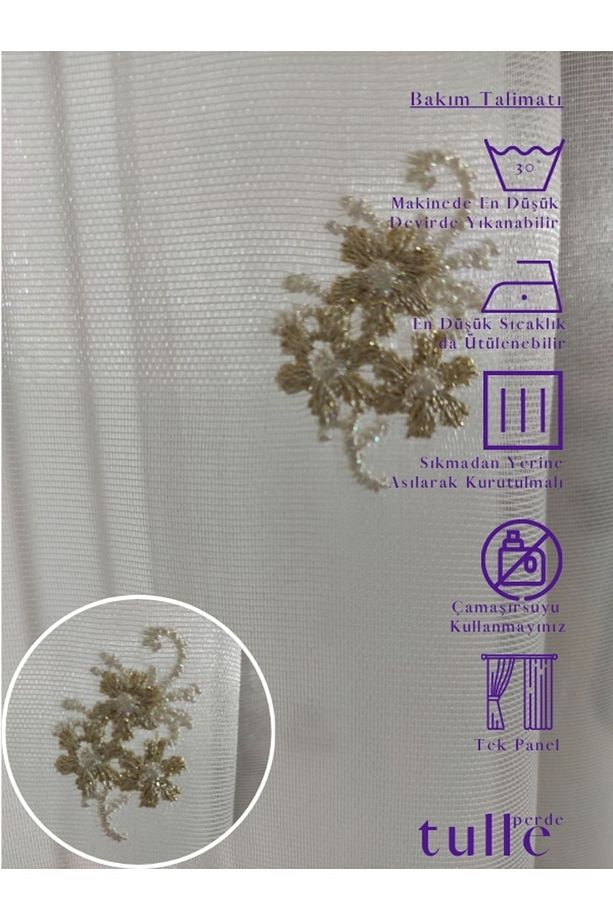 Ahenk Etek Serpme Nakış Tül - 9