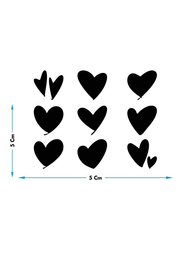 Heart Shaped Sticker 6 Pieces Auto Windshield Lettering 5X5 cm Sticker Auto Windshield Sticker Lettering Model Special Design