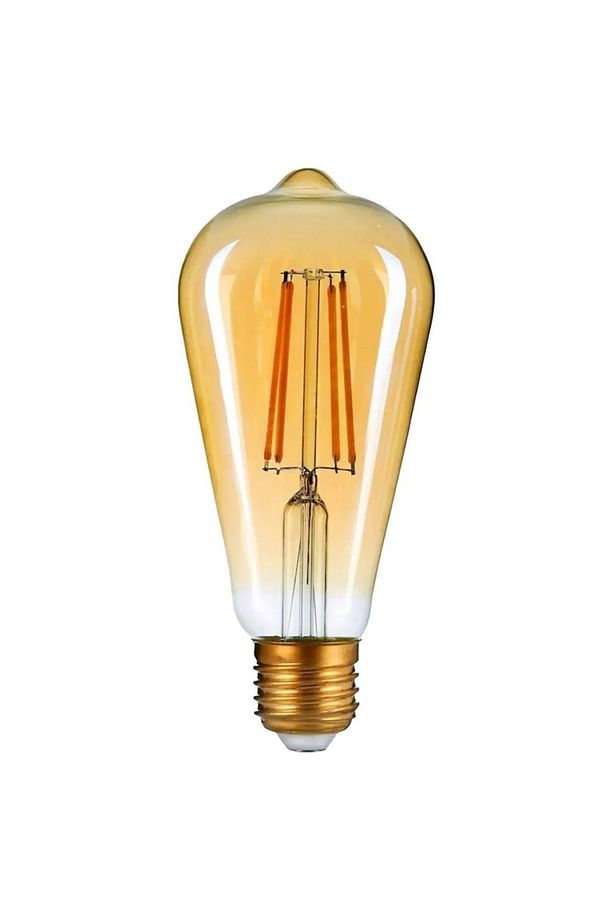 1 Adet 6W St64 Rustik Led Ampul Edison Tip E27 Amber Cam Tasarruflu Dekoratif Vintage Aydınlatma - 4