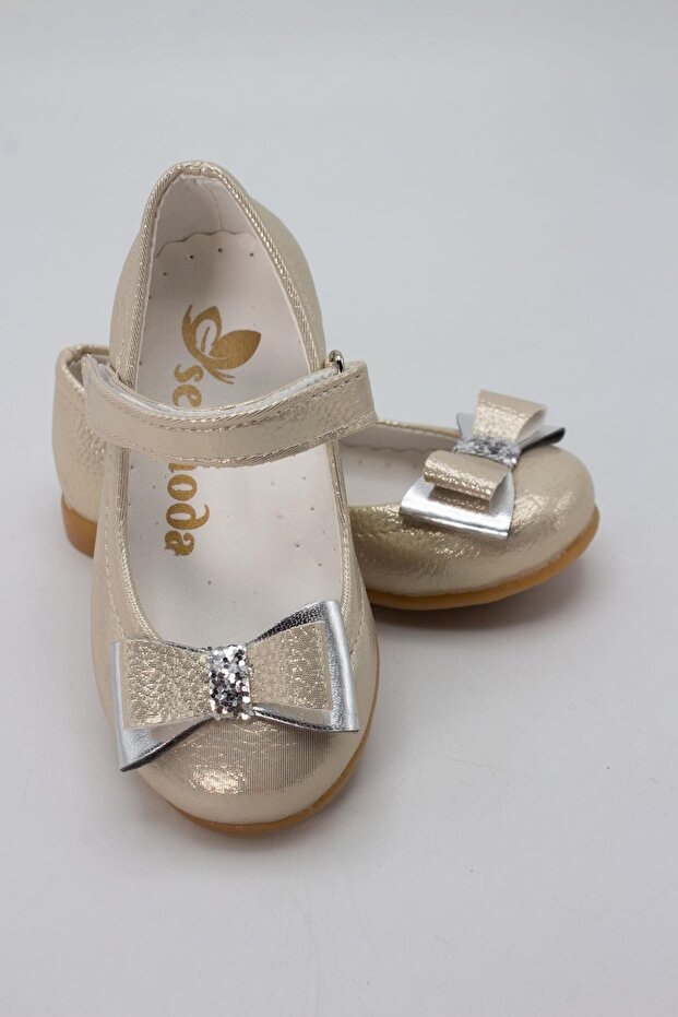 Sultan Bow Glitter Baby Ballerina Gold Yellow