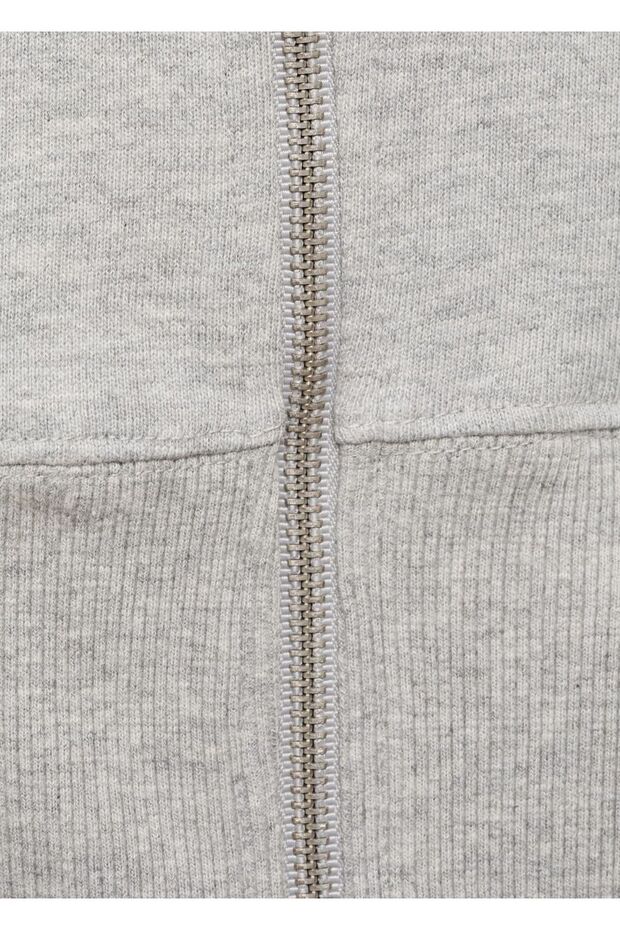 Asimetrik fermuarlı sweatshirt - 5