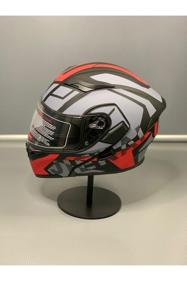 Jk-902 Güneş Vizörlü Çene Açılır Kask H1 RED - 3