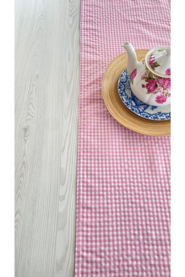 Gingham Pink Runner 40x100cm - 2