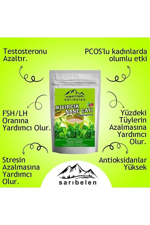 2 Adet Kıvırcık Nane Çayı Pcos & Sindirim Dostu Spearmint Tea 45 G 30 Süzen Poşet - 6