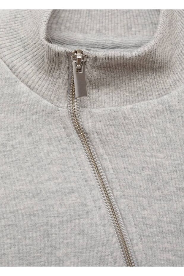 Asimetrik fermuarlı sweatshirt - 6