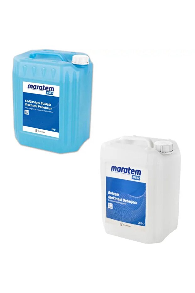 Eczacıbaşı Maratem M502 + M503 Industrial Dishwasher Detergent + Rinse Aid Set 20 L