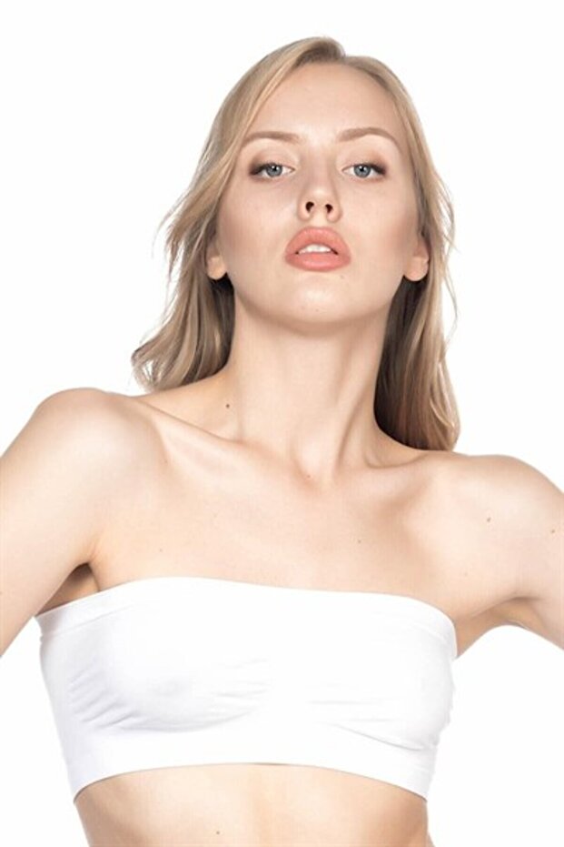 4002 موديل بوستير أبيض بدون حمالات - 1