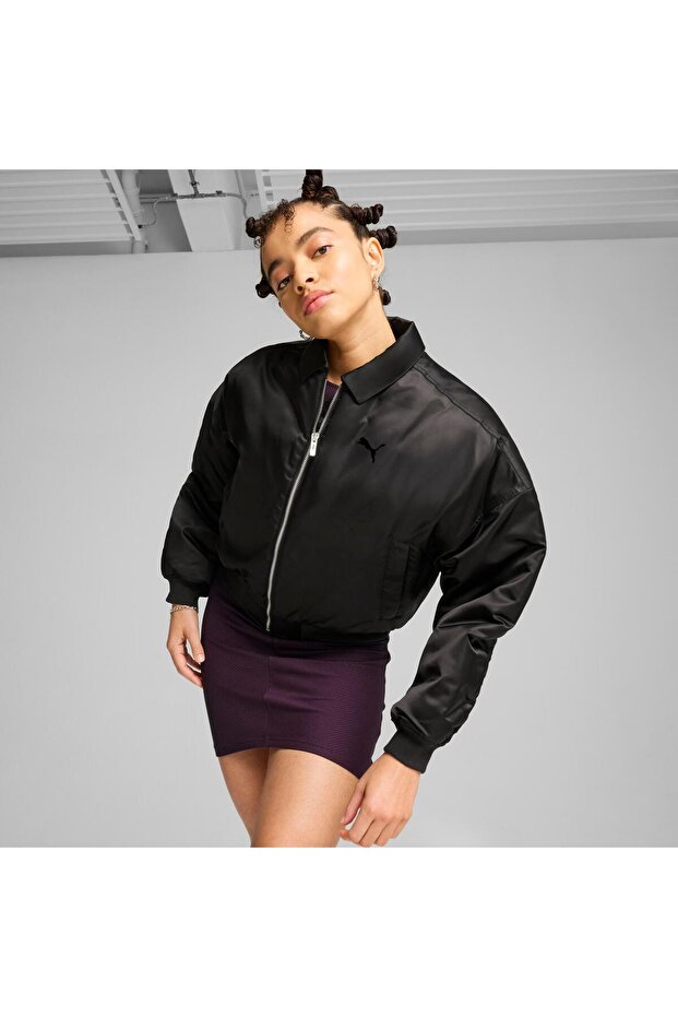 Satin Bomber Jacket Kadın Ceket - 6